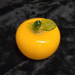 Vintage Glass Orange/Apple Murano Style Glass Fruit Life Size
